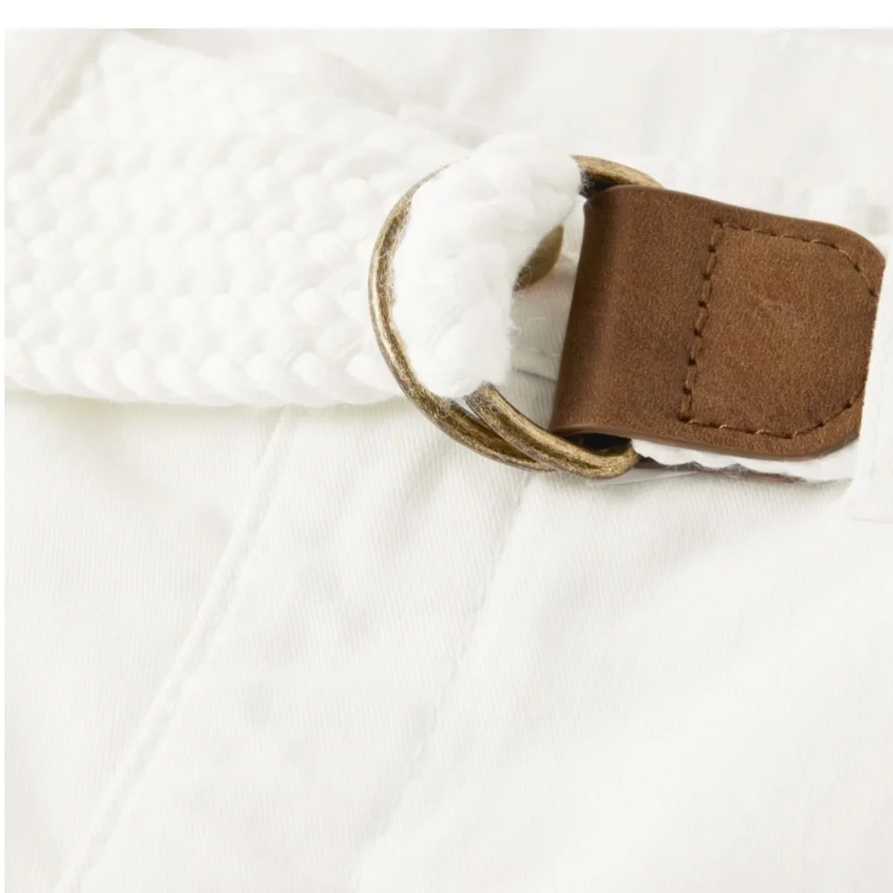 Gymboree Boys Belted Chino Shorts - Simply White Size 10